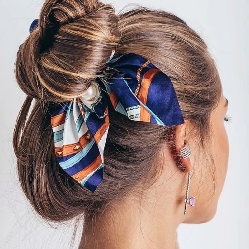 Popular Single Pearl Large Intestine Women Ponytail Scarf Satin BowKnot Elastic Hair Rope
Popular Single Pearl Large Intestine Women Ponytail Scarf Satin BowKnot Elastic Hair Rope