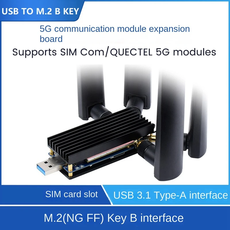 Waveshare 5G Dongle Expansion Board With Four Antenna USB3.1 Interface M.2 (NGFF) Key For Raspberry Pi Jetson Nano
Waveshare 5G Dongle Expansion Board With Four Antenna USB3.1 Interface M.2 (NGFF) Key For Raspberry Pi Jetson Nano