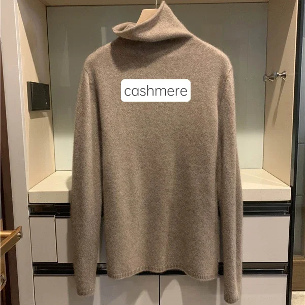Korean Style Bright Silk Solid Color Cashmere Sweater Women High Neck Wool Sweater Loose Sweater Knit Bottoming Shirt Women 
Korean Style Bright Silk Solid Color Cashmere Sweater Women High Neck Wool Sweater Loose Sweater Knit Bottoming Shirt Women