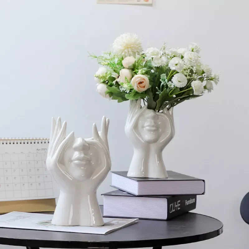 NEW2023 Ceramic Human Face Flower Vase Art Creatrive Sculpture Human Abstract Plant Flower Pot Home Decor Arrangement Gift
NEW2023 Ceramic Human Face Flower Vase Art Creatrive Sculpture Human Abstract Plant Flower Pot Home Decor Arrangement Gift