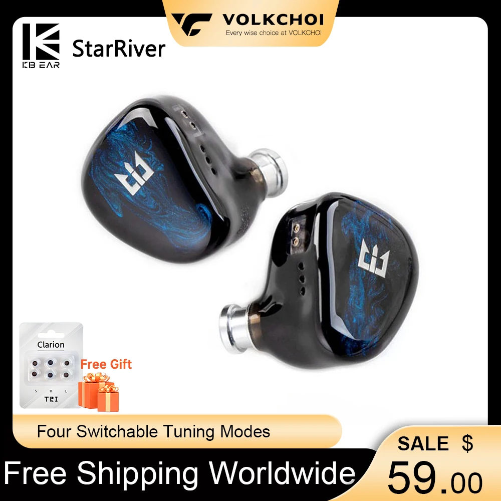 TRI Star River HiFi Earphone Monitor 2DD 2Pin with Tuning Switch In-ear Headphone Running Music Sports Wired Earbuds
TRI Star River HiFi Earphone Monitor 2DD 2Pin with Tuning Switch In-ear Headphone Running Music Sports Wired Earbuds