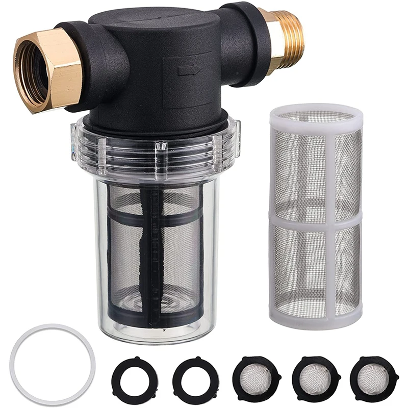 Garden Hose Filter, Sediment Filter Attachment for Pressure Washer Inlet Water, Inline Water Filter for Garden Hose
Garden Hose Filter, Sediment Filter Attachment for Pressure Washer Inlet Water, Inline Water Filter for Garden Hose