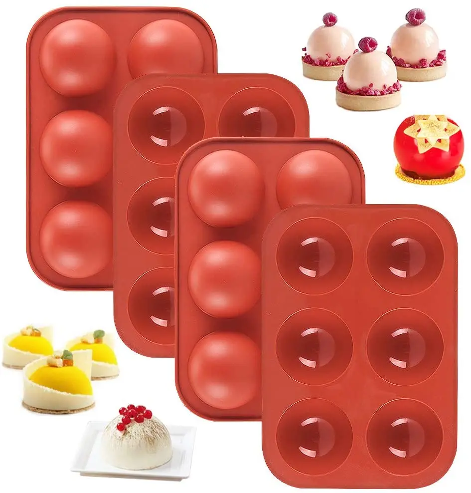 6 Even Half Ball Sphere Chocolate Mold Cake Decoration Silicone Baking Pan for Pastry and Bakery Accessories Candy
6 Even Half Ball Sphere Chocolate Mold Cake Decoration Silicone Baking Pan for Pastry and Bakery Accessories Candy