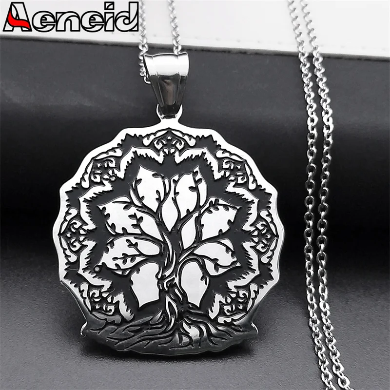 Lotus Flower Tree of Life Pendant Necklace Women Men Stainless Steel Silver Color Plant Chain Necklaces Jewelry Gift NXXXXS04
Lotus Flower Tree of Life Pendant Necklace Women Men Stainless Steel Silver Color Plant Chain Necklaces Jewelry Gift NXXXXS04