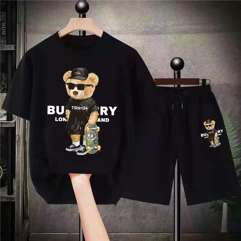 2023 Summer Mens Cotton Short Sets Anime Skateboard Bear Tracksuit Trend Sportwear Suit Hip Hop Unisex Streetwear Luxury Outfits
2023 Summer Mens Cotton Short Sets Anime Skateboard Bear Tracksuit Trend Sportwear Suit Hip Hop Unisex Streetwear Luxury Outfits