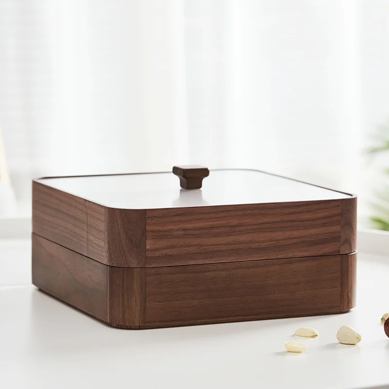 Walnut Dried Fruit Tray Sealed New Year High-End Snack Dish Living Room Compartment Household Solid Wood Candy Box Nut Plate
Walnut Dried Fruit Tray Sealed New Year High-End Snack Dish Living Room Compartment Household Solid Wood Candy Box Nut Plate