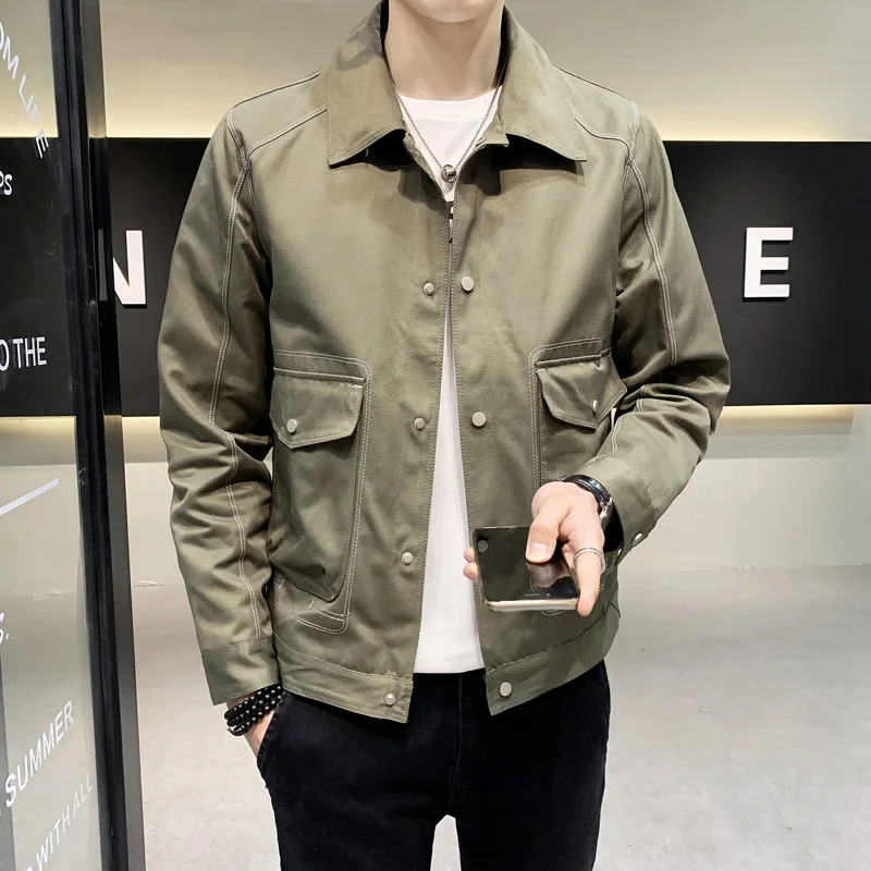 Vintage Men's Lapel Multi-pocket Work Shirt Youth Loose Cotton Long Sleeve Korean Fashion Style Thin Oversized Coat Jackets W68
Vintage Men's Lapel Multi-pocket Work Shirt Youth Loose Cotton Long Sleeve Korean Fashion Style Thin Oversized Coat Jackets W68