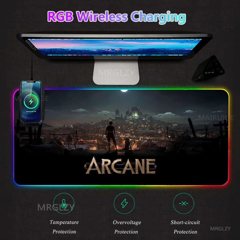 Коврик для мыши Arcane RGB с беспроводной зарядкой и светодиодной подсветкой, коврик для мыши LOL JINX VI, аксессуары для игр XXL, большой коврик для мы...
Коврик для мыши Arcane RGB с беспроводной зарядкой и светодиодной подсветкой, коврик для мыши LOL JINX VI, аксессуары для игр XXL, большой коврик для мы...