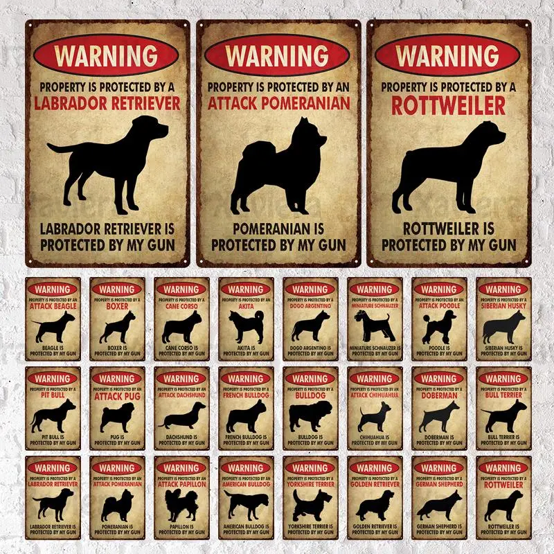 Warning Dog Metal Tin Sign Vintage Poster Property Is Protected Family Doorplate Metal Iron Plate Pet Shop Home Decor 20*30 CM
Warning Dog Metal Tin Sign Vintage Poster Property Is Protected Family Doorplate Metal Iron Plate Pet Shop Home Decor 20*30 CM