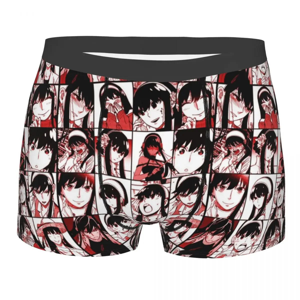 

Man Yor Forger Spy X Family Manga Panels Collage Boxer Shorts Panties Mid Waist Underwear Male Novelty Plus Size Underpants