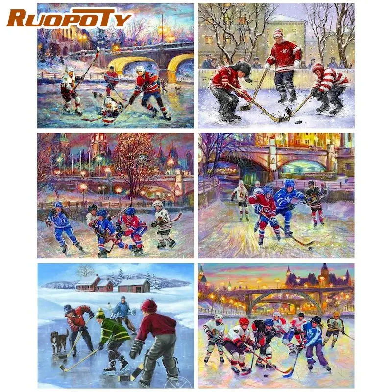 RUOPOTY Diy Painting By Numbers Ice Hockey Competition Landscape Handpainted Picture With Numbers For Modern Home Decors
RUOPOTY Diy Painting By Numbers Ice Hockey Competition Landscape Handpainted Picture With Numbers For Modern Home Decors