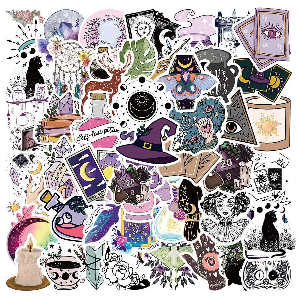 10/30/50pcs Gothic Boho Witch Magic Apothecary Graffiti Stickers Skateboard Guitar Luggage Car Phone Cool Sticker Decal Kid Toy
10/30/50pcs Gothic Boho Witch Magic Apothecary Graffiti Stickers Skateboard Guitar Luggage Car Phone Cool Sticker Decal Kid Toy