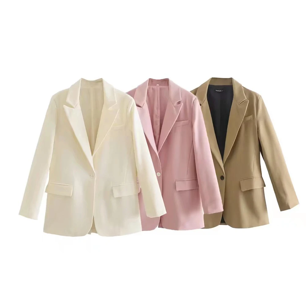 Women's Fall 2022 New Casual Fashion Chic Pocket Loose Blazer Retro Lapel Long Sleeve Single Breasted Solid Color Jacket Mujer
Women's Fall 2022 New Casual Fashion Chic Pocket Loose Blazer Retro Lapel Long Sleeve Single Breasted Solid Color Jacket Mujer