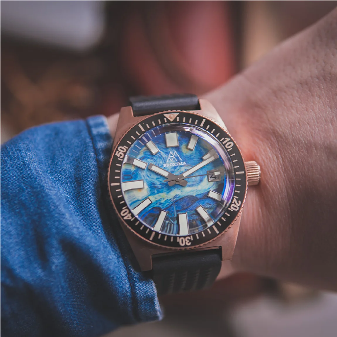 Proxima Mechanical Male Watches 62MAS Automatical Bronze CUSN8 Diver Watch NH35 Sapphire Starry Night Men Sports Wrist Watches
Proxima Mechanical Male Watches 62MAS Automatical Bronze CUSN8 Diver Watch NH35 Sapphire Starry Night Men Sports Wrist Watches