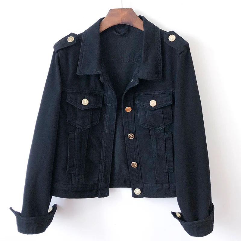 Autumn Korean Denim Jackets Women Loose Casual Short Cowboy Outerwear Solid Color Pocket Long Sleeve Jeans Jacket Coat Female
Autumn Korean Denim Jackets Women Loose Casual Short Cowboy Outerwear Solid Color Pocket Long Sleeve Jeans Jacket Coat Female