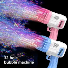 Childrens 32 hole bubble machine electric bubble gun outdoor parent-child bubble blowing toys without battery bubble water