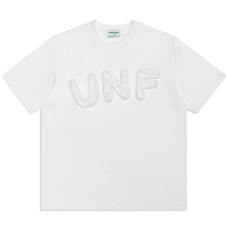 Mens 3D Letter Tee Shirt 2022Summer Unisex Short Sleeve 100%Cotton t shirts Female Oversize O-neck Solid Color Black White Tops
Mens 3D Letter Tee Shirt 2022Summer Unisex Short Sleeve 100%Cotton t shirts Female Oversize O-neck Solid Color Black White Tops