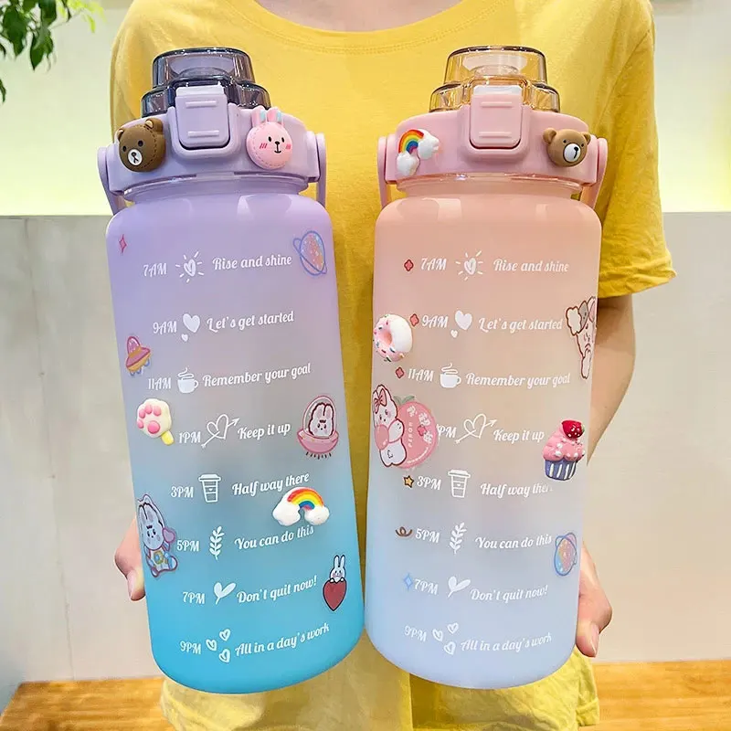 2000ml Portable Large-Capacity Water Bottle Time Marker Leak-Proof BPA Frosted Cup For Outdoor Sports Drinking Bottle With Straw
2000ml Portable Large-Capacity Water Bottle Time Marker Leak-Proof BPA Frosted Cup For Outdoor Sports Drinking Bottle With Straw