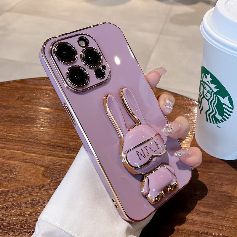 Luxury 3D Rabbit Folding Holder Stand Phone Case For IPhone 11 12 13 14 Pro Max XS XR X 7 8 Plus Soft Plating Shockproof Cover
Luxury 3D Rabbit Folding Holder Stand Phone Case For IPhone 11 12 13 14 Pro Max XS XR X 7 8 Plus Soft Plating Shockproof Cover