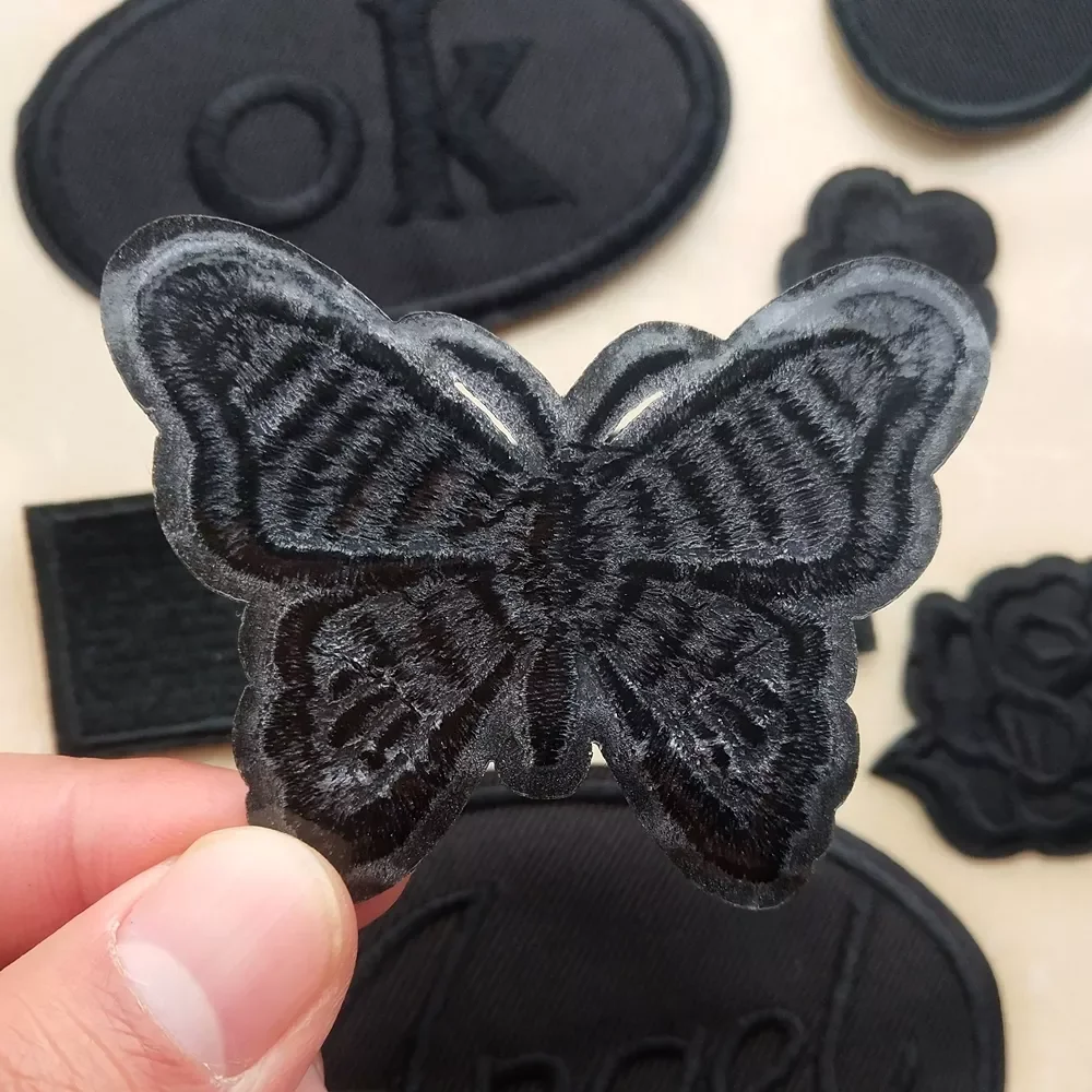 All Black Embroidery Iron on Patches for Clothing Jacket Stickers Appliques on Backpack Badges Hats Parkas Coats Patch
All Black Embroidery Iron on Patches for Clothing Jacket Stickers Appliques on Backpack Badges Hats Parkas Coats Patch
