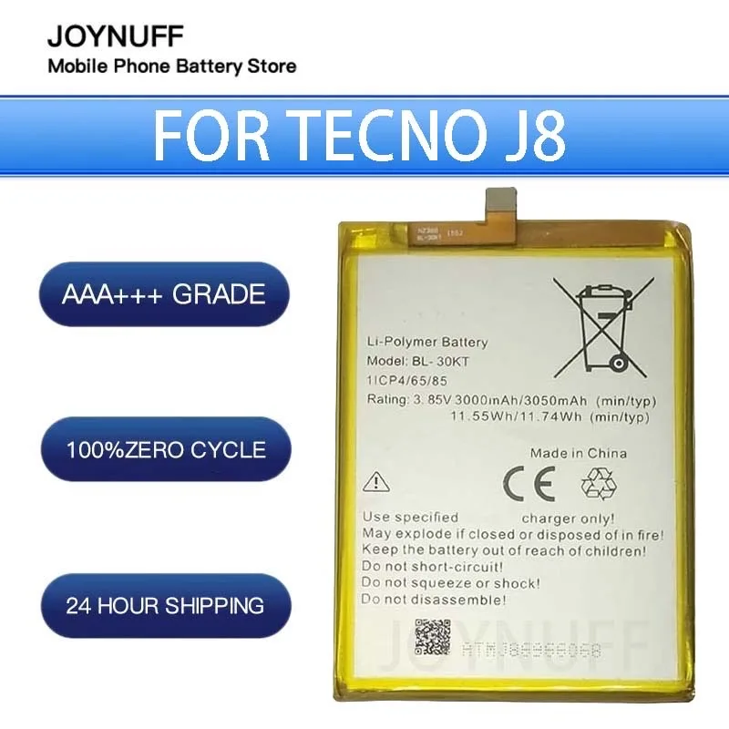 New Battery High Quality 0 Cycles Compatible BL-30KT For Tecno J8 Replacement Lithium Sufficient Batteries moblie smartphone+kit
New Battery High Quality 0 Cycles Compatible BL-30KT For Tecno J8 Replacement Lithium Sufficient Batteries moblie smartphone+kit