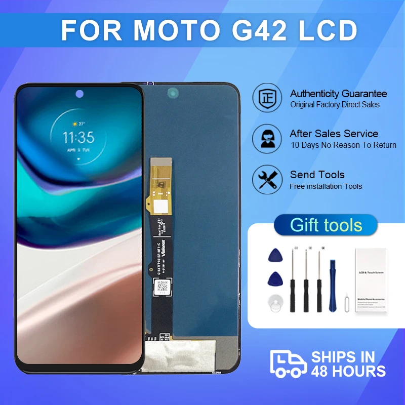 6,4 дюймовый XT2233-1 дисплей для Moto G42 ЖК Сенсорная панель дигитайзер в сборе Замена с рамкой Бесплатная доставка
6,4 дюймовый XT2233-1 дисплей для Moto G42 ЖК Сенсорная панель дигитайзер в сборе Замена с рамкой Бесплатная доставка