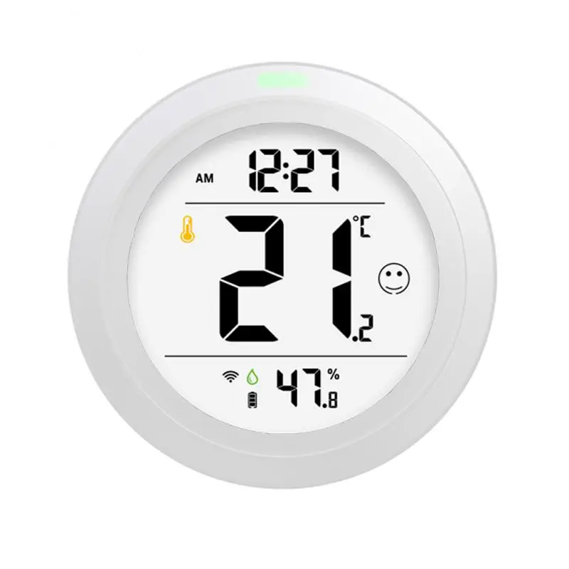 Tuya Smart Temperature And Humidity Detector WiFi -compatible Clock Light Alarm Smart Life App Control For Home Healthy
Tuya Smart Temperature And Humidity Detector WiFi -compatible Clock Light Alarm Smart Life App Control For Home Healthy