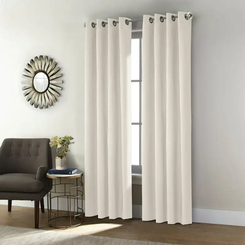 Total Blackout Textured Curtain Panel 52" x 84" in Off-white 
Total Blackout Textured Curtain Panel 52" x 84" in Off-white