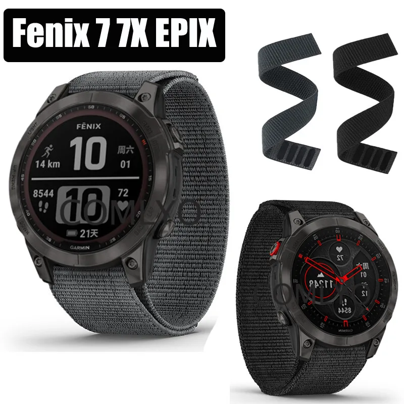 

2022 NEW Watchband for Garmin Fenix 7X 7 7S EPIX EPIX2 Instinct 2 Instinct2 2S Watch Band Strap Hook&Look Nylon Belt Bracelet