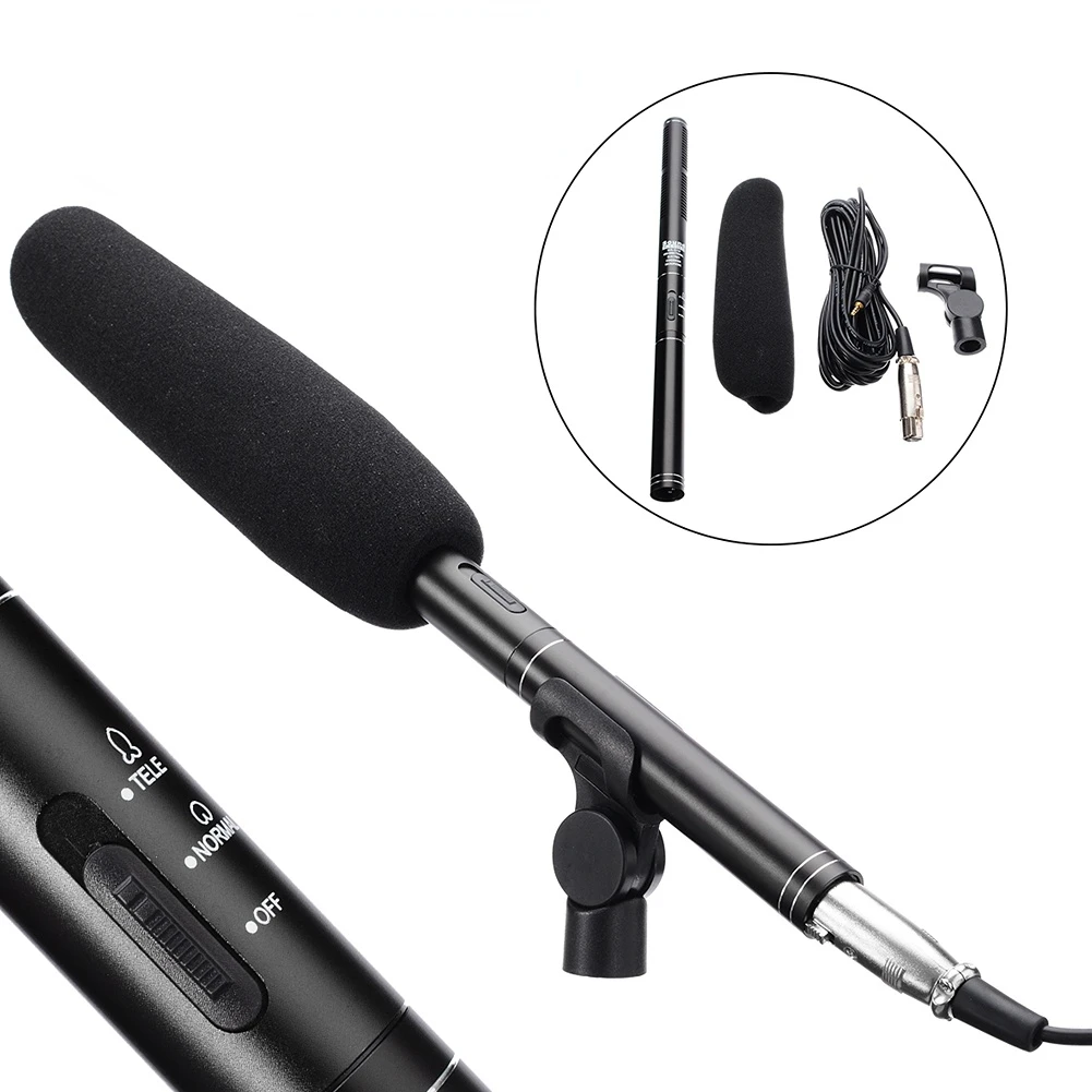 

Professional Shotgun Condenser Microphone Interview Recording Vlog Live Mic Cardioid for Canon Nikon Sony DSLR Camera Camcorder