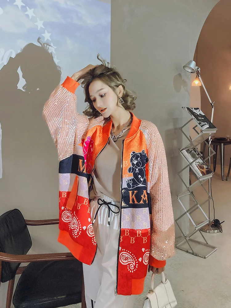 Sequin-print Baseball Jersey 2022 New Spring Autumn Loose Zip Jacket Trendy Coat Cartoon Printing Streetwear Long Sleeve Coats
Sequin-print Baseball Jersey 2022 New Spring Autumn Loose Zip Jacket Trendy Coat Cartoon Printing Streetwear Long Sleeve Coats