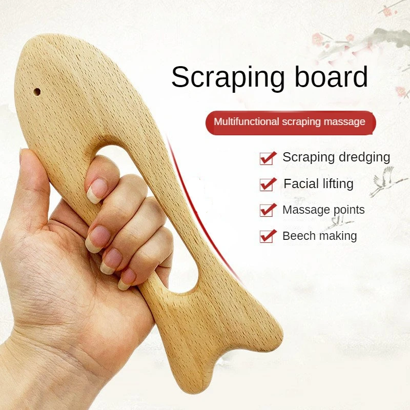 

Beech Wood Therapy Gua Sha Massage Tools Lymphatic Drainage Tool Scraping Board Guasha Tool for Body Shaping Neck Back Scraper