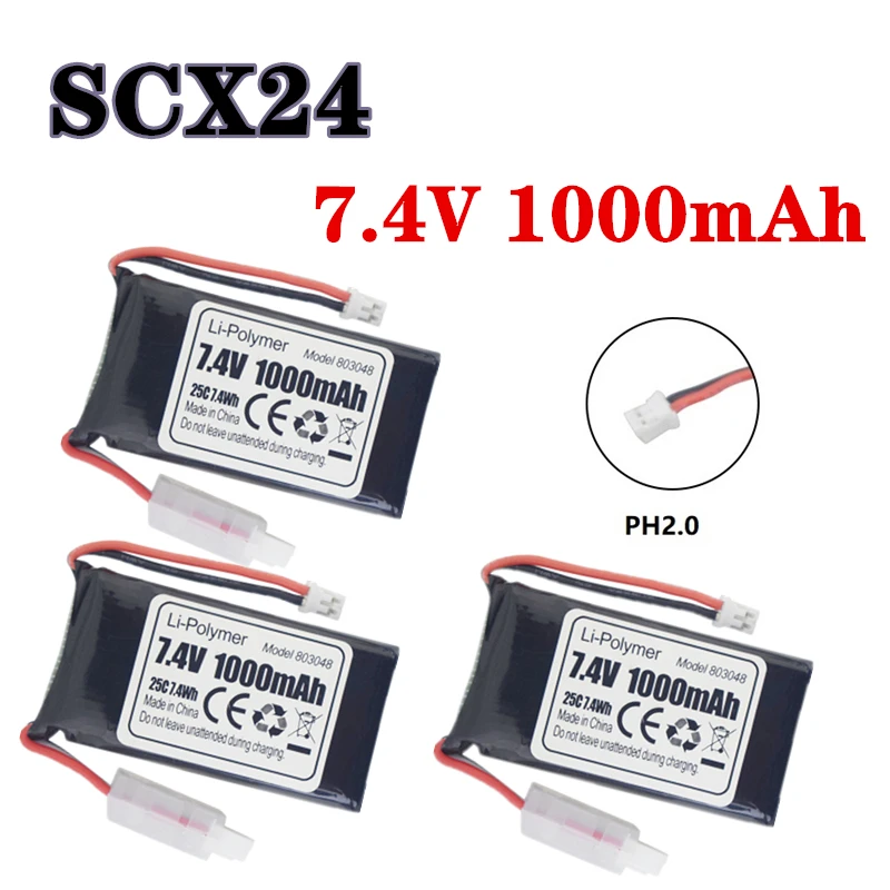 PH2.0 Plug 7.4V 1000mAh Lithium Battery For SCX24 RC Car RC Truck 1:24 Scale SCX24 RC Electric Climbing Car Spare 7.4V Battery
PH2.0 Plug 7.4V 1000mAh Lithium Battery For SCX24 RC Car RC Truck 1:24 Scale SCX24 RC Electric Climbing Car Spare 7.4V Battery