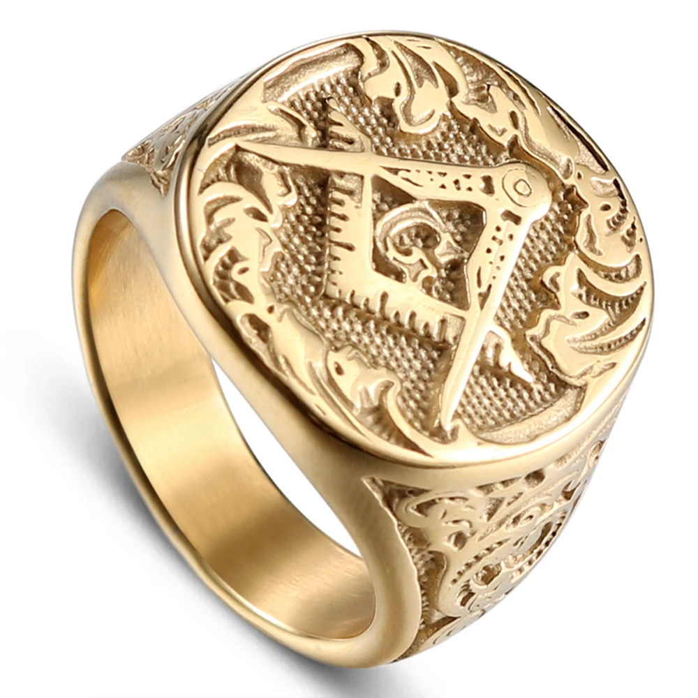 Size 8/9/10/11/12/13 Stainless Steel Masonic Men Ring Gold Freemason Waterproof Finger Jewelry Punk Male Gift Free Shipping
Size 8/9/10/11/12/13 Stainless Steel Masonic Men Ring Gold Freemason Waterproof Finger Jewelry Punk Male Gift Free Shipping
