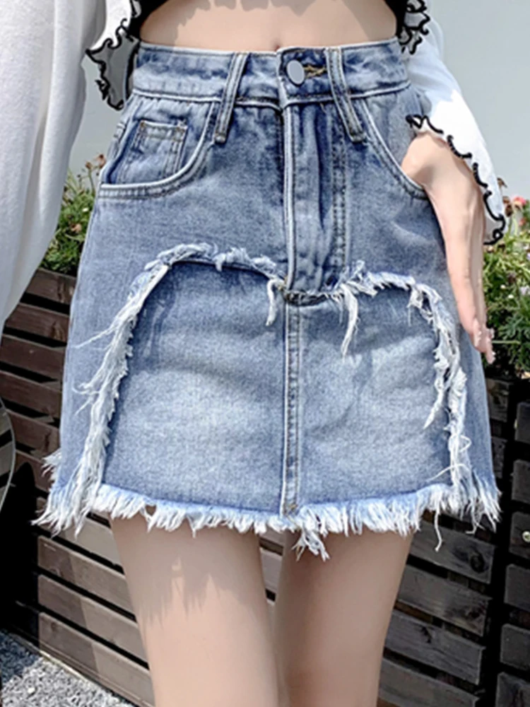 S-5Xl Casual Grinding Hair-Edged Denomina Skirt High Waist Thin A-Line Skirt 2022 Summer New Korean Fashion Women'S Clothing
S-5Xl Casual Grinding Hair-Edged Denomina Skirt High Waist Thin A-Line Skirt 2022 Summer New Korean Fashion Women'S Clothing