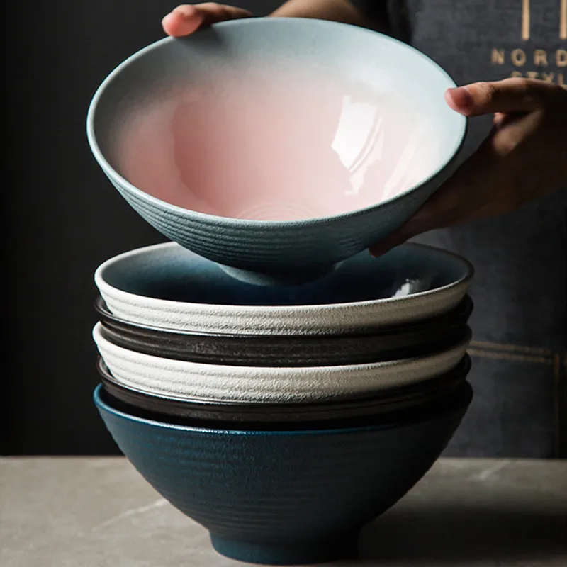 Japanese Ramen Bowl Ceramic Bowl Household Salad Bowl Creative Specialty Restaurant Tableware
Japanese Ramen Bowl Ceramic Bowl Household Salad Bowl Creative Specialty Restaurant Tableware