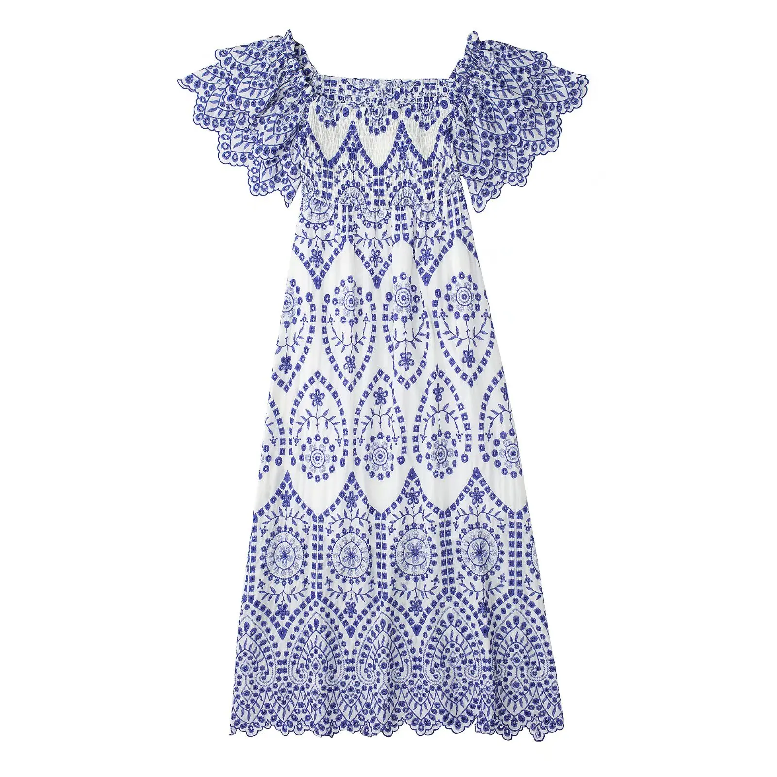 Clothland Women Vintage Embroidery Midi Vestido Hollow Out Short Flying Sleeve Backless Retro Mid Calf Vestidos Mujer DA265
Clothland Women Vintage Embroidery Midi Vestido Hollow Out Short Flying Sleeve Backless Retro Mid Calf Vestidos Mujer DA265