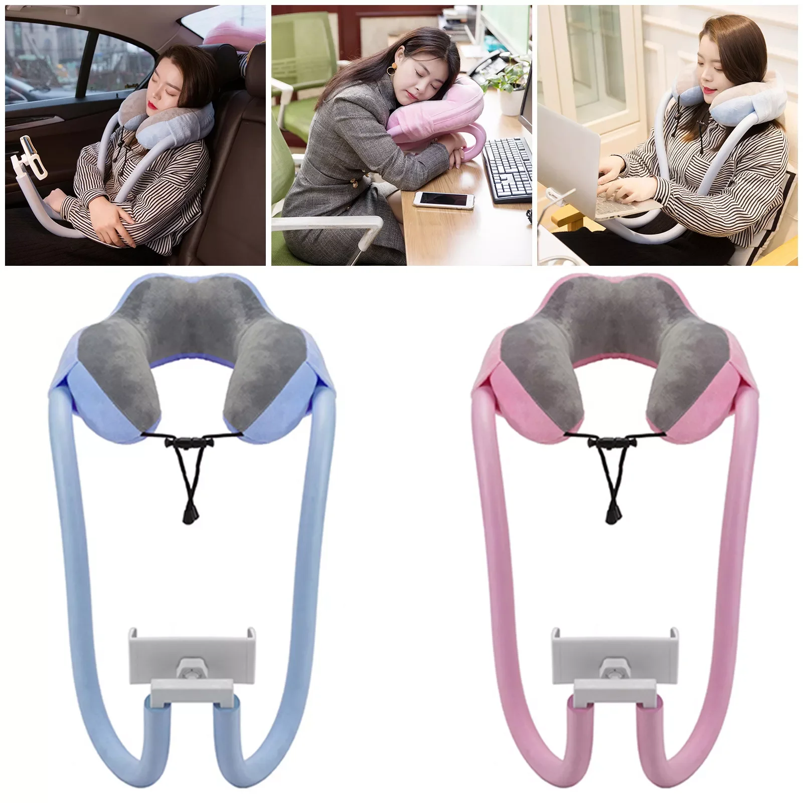 Cell Holder Neck Pillow Stand With 360 Clip Pink Blue 2 In 1 Multifunctional Neck-protecting Pillow Hot
Cell Holder Neck Pillow Stand With 360 Clip Pink Blue 2 In 1 Multifunctional Neck-protecting Pillow Hot