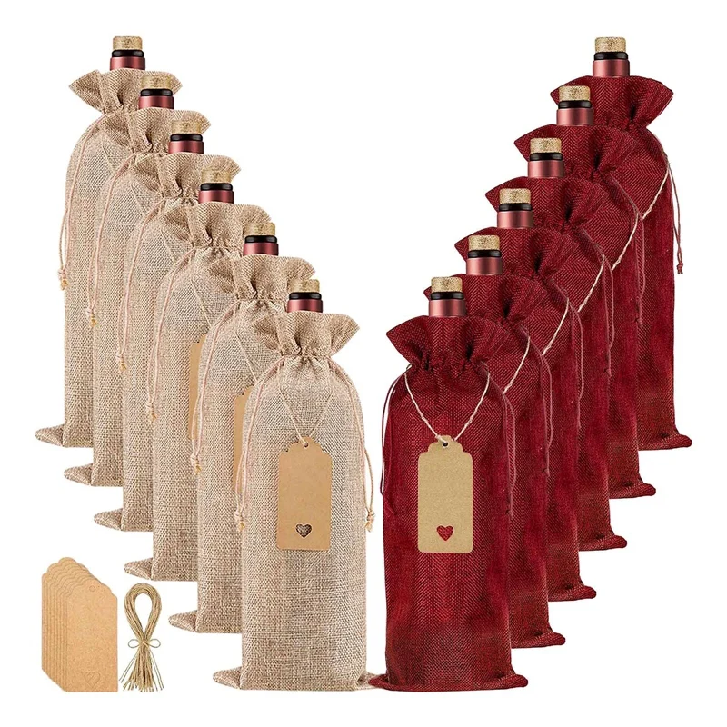 12Pcs Burlap Wine Bags And 12Pcs Gift Tags, Reusable Wine Gift Bags With Drawstrings, Wine Bottle Bags, Wine Bags
12Pcs Burlap Wine Bags And 12Pcs Gift Tags, Reusable Wine Gift Bags With Drawstrings, Wine Bottle Bags, Wine Bags