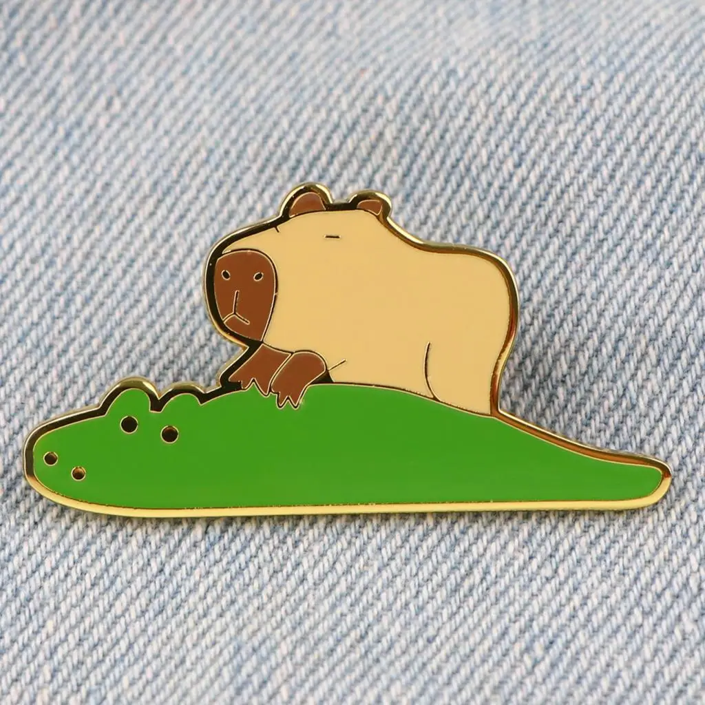

Capybara Hard Enamel Pin Movie Brooches Bag Lapel Pin Cartoon Holiday Badge Backpack Decoration Jewelry Gift for Kids Friends