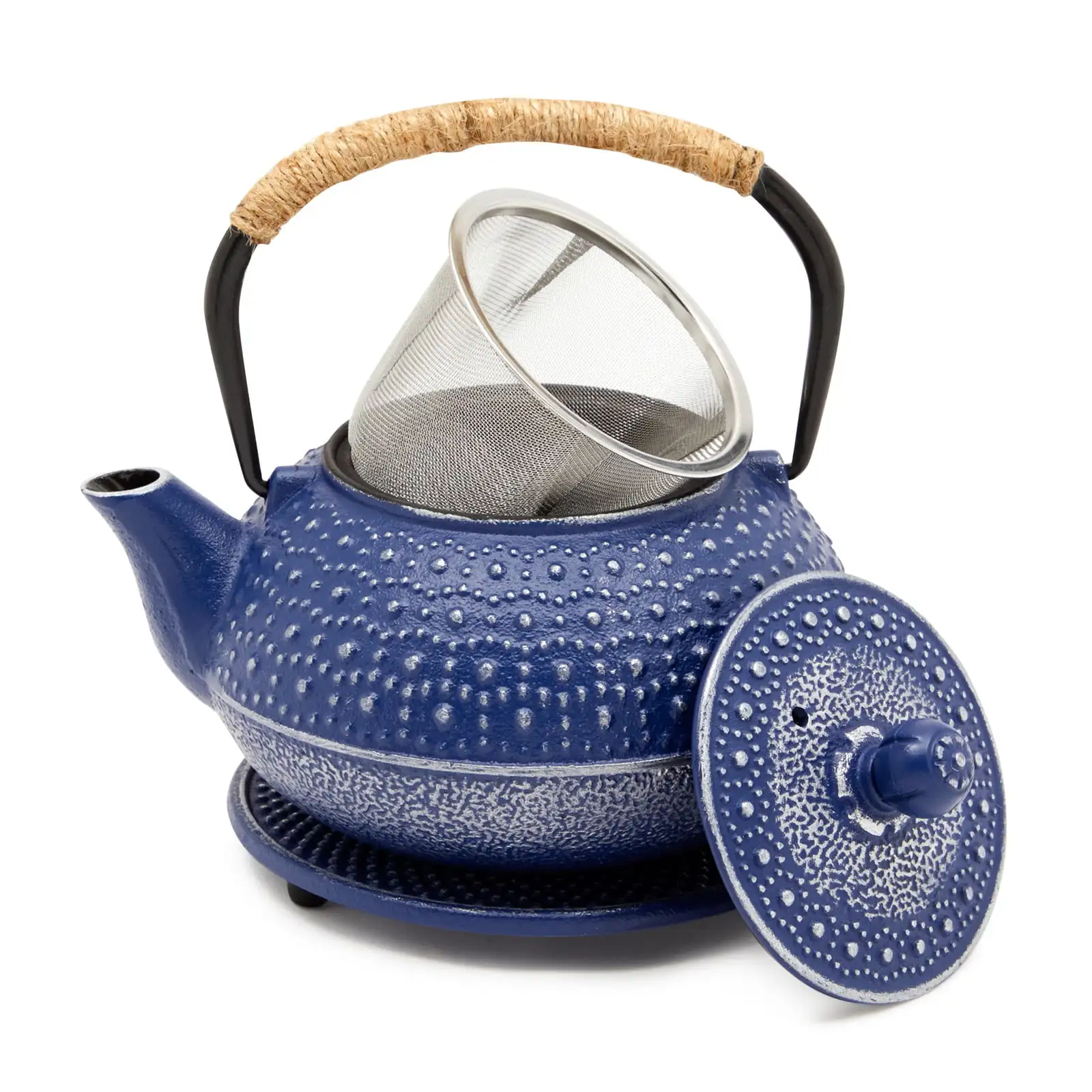 Cast Iron Teapot Traditional Japanese Blue Tea Kettle with Tea Infuser for Loose Tea (800 ml, 27 oz)
Cast Iron Teapot Traditional Japanese Blue Tea Kettle with Tea Infuser for Loose Tea (800 ml, 27 oz)