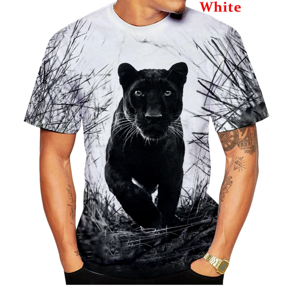 2022 New Summer Black Panther Print T-shirt Men Women Animal Short Sleeve Casual Shirts O Neck Pullover
2022 New Summer Black Panther Print T-shirt Men Women Animal Short Sleeve Casual Shirts O Neck Pullover