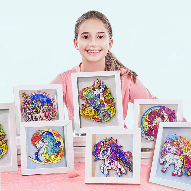 Girl Unicorn Puzzle Picture Frame Wooden Pieces Box Gift Pony Puzzle Kawaii Pinkly Diy Toy Jigsaw Board Block Education Game Kid
Girl Unicorn Puzzle Picture Frame Wooden Pieces Box Gift Pony Puzzle Kawaii Pinkly Diy Toy Jigsaw Board Block Education Game Kid