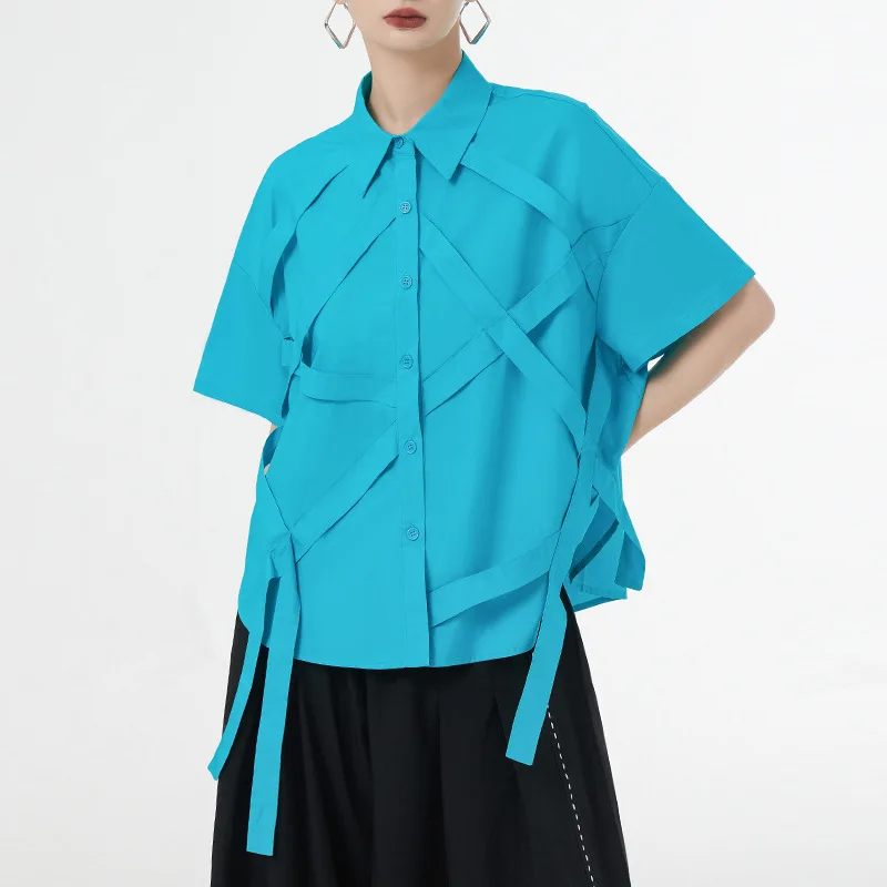 Korean Style Cross Ribbon Short Sleeve Shirt Tops 2023 Summer Women Streetwear Hip Hop Loose Japan Cardigan Blouse Female 90803
Korean Style Cross Ribbon Short Sleeve Shirt Tops 2023 Summer Women Streetwear Hip Hop Loose Japan Cardigan Blouse Female 90803