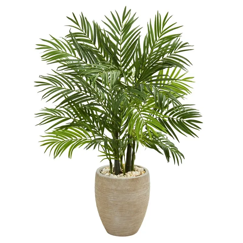 Areca Artificial Tree in Sand Colored Planter, Green 
Areca Artificial Tree in Sand Colored Planter, Green