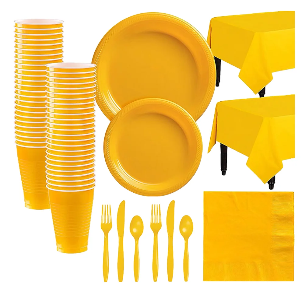 1 Set Disposable Tableware Set Disposable Plastic Plates Cups Tablecloth Kit Birthday Party Dinnerware Set for Party Bar
1 Set Disposable Tableware Set Disposable Plastic Plates Cups Tablecloth Kit Birthday Party Dinnerware Set for Party Bar