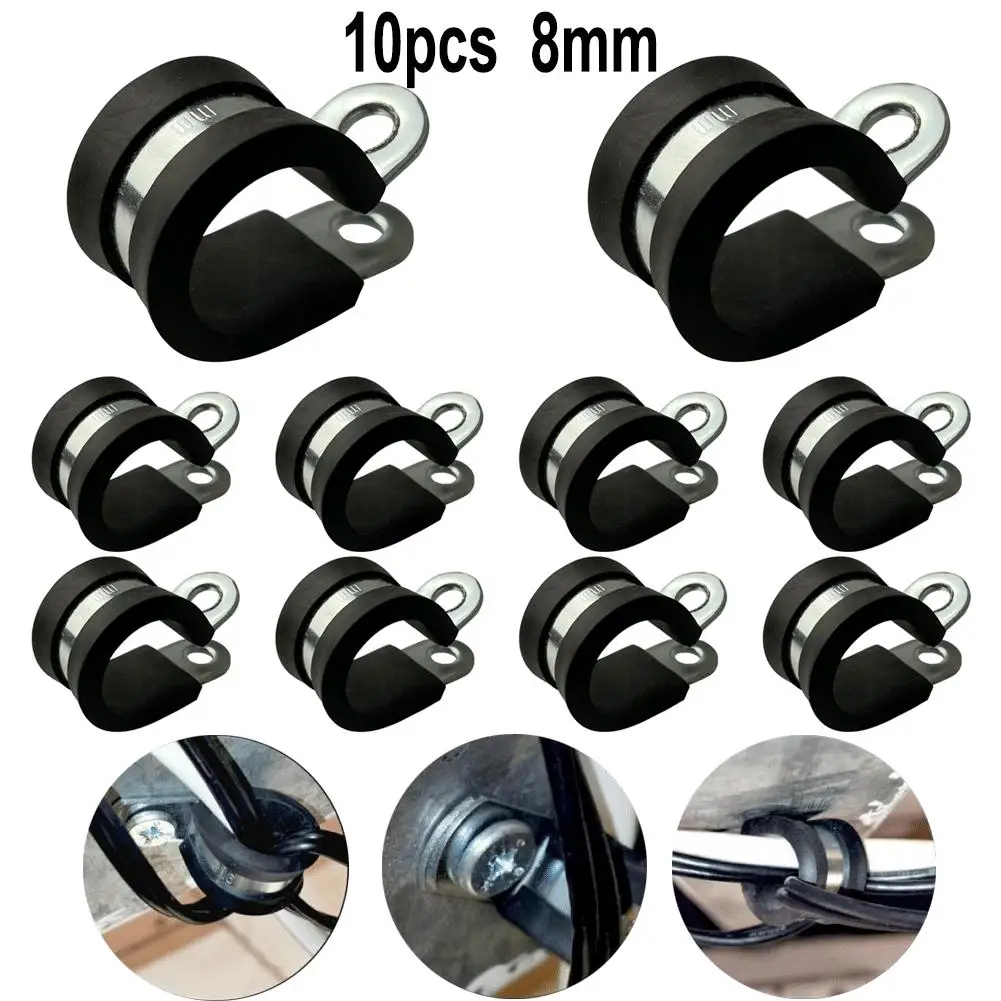 10pcs Rubber Lined P Clips Cable Mounting Hose Pipe Clamp Fixing Pipes Stainless Steel Hardware Fasteners 6mm 8mm 10mm
10pcs Rubber Lined P Clips Cable Mounting Hose Pipe Clamp Fixing Pipes Stainless Steel Hardware Fasteners 6mm 8mm 10mm