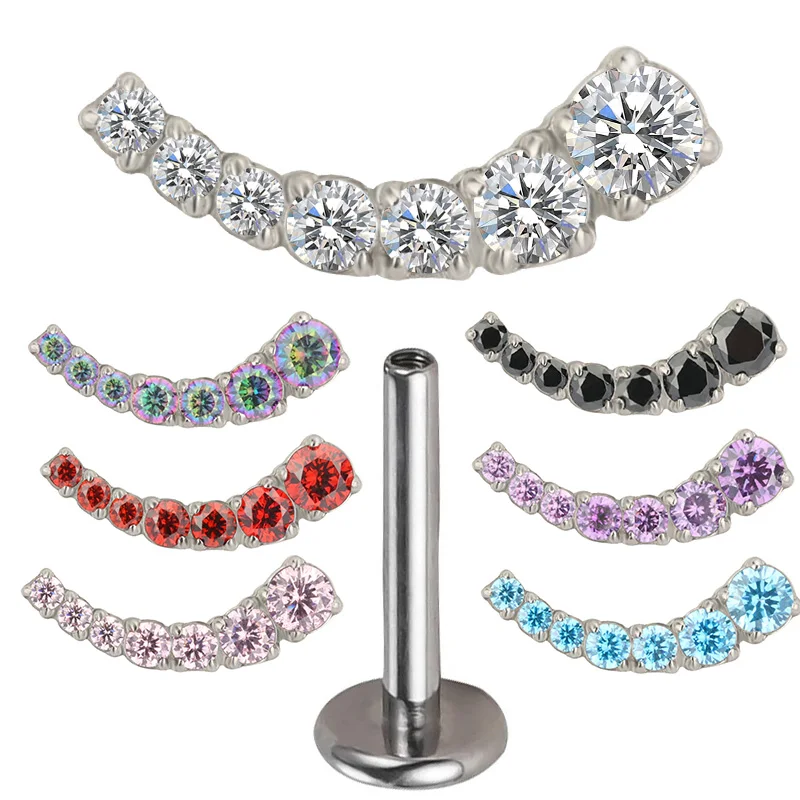 ASTM F136 Titanium EAR PIERC 7 CZ Curved Prong Paved Top Threaded Labret Studs Tragus Pircing Earrings Lip Ring Piercing Jewelry
ASTM F136 Titanium EAR PIERC 7 CZ Curved Prong Paved Top Threaded Labret Studs Tragus Pircing Earrings Lip Ring Piercing Jewelry