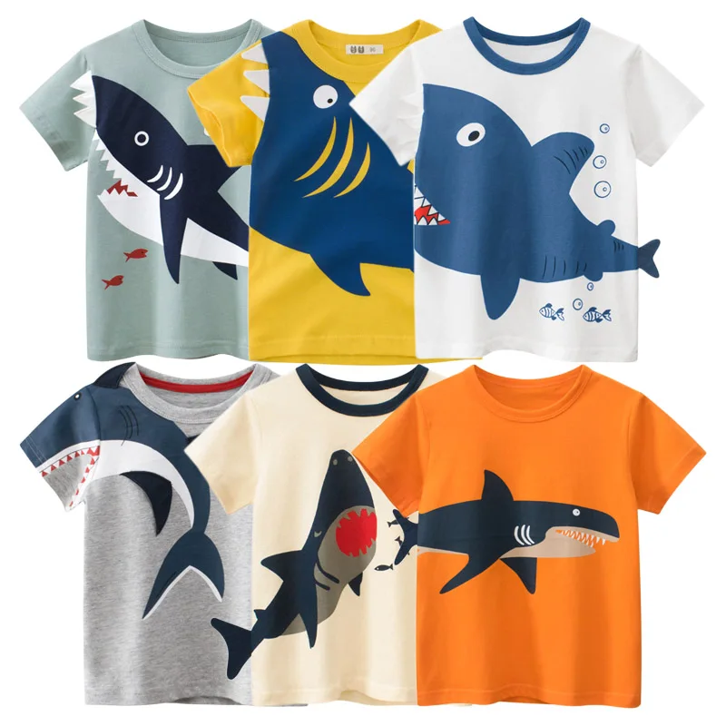 2023 New Summer Clothing Cartoon Shark Print T Shirt Boys & Girls T-Shirt Children Short Sleeve Cotton Tops Kids Clothes
2023 New Summer Clothing Cartoon Shark Print T Shirt Boys & Girls T-Shirt Children Short Sleeve Cotton Tops Kids Clothes