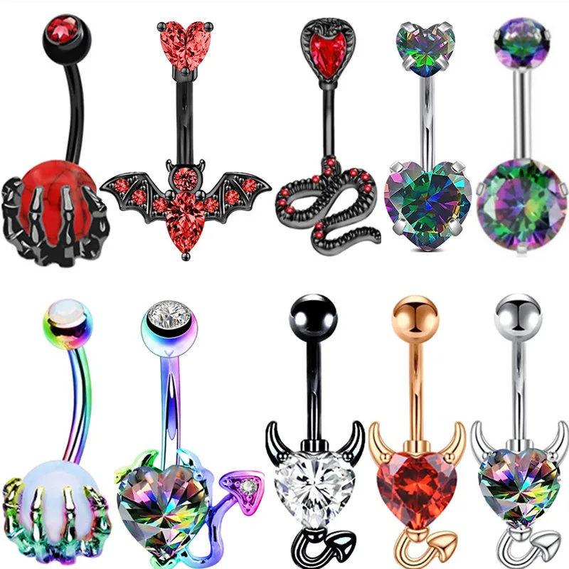 1PC Crystal Belly Button Ring Bat Fox Navel Piercing Heart Devil Belly Ring Snake Belly Button Piercing Ombligo Lot Body Jewelry
1PC Crystal Belly Button Ring Bat Fox Navel Piercing Heart Devil Belly Ring Snake Belly Button Piercing Ombligo Lot Body Jewelry
